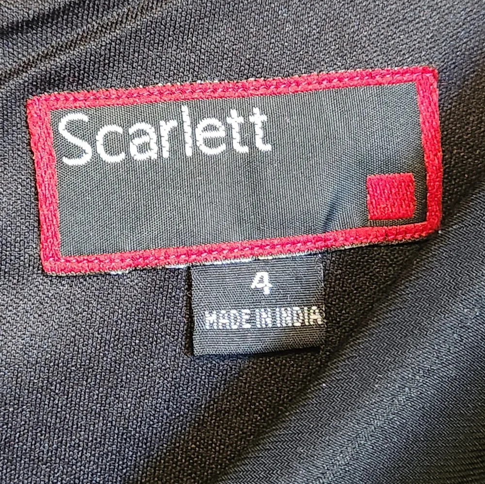Scarlett Black Dress w Silver Accent Shoulders.  Size 4.  Wrinkle free. - Picture 3 of 5